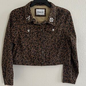 Leopard Print Jean Jacket